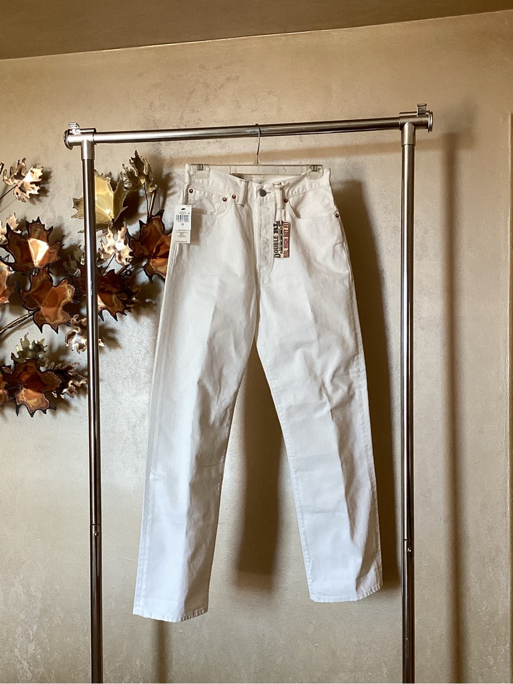 NWT Double RL Ralph Lauren High Boy Fit White Jeans